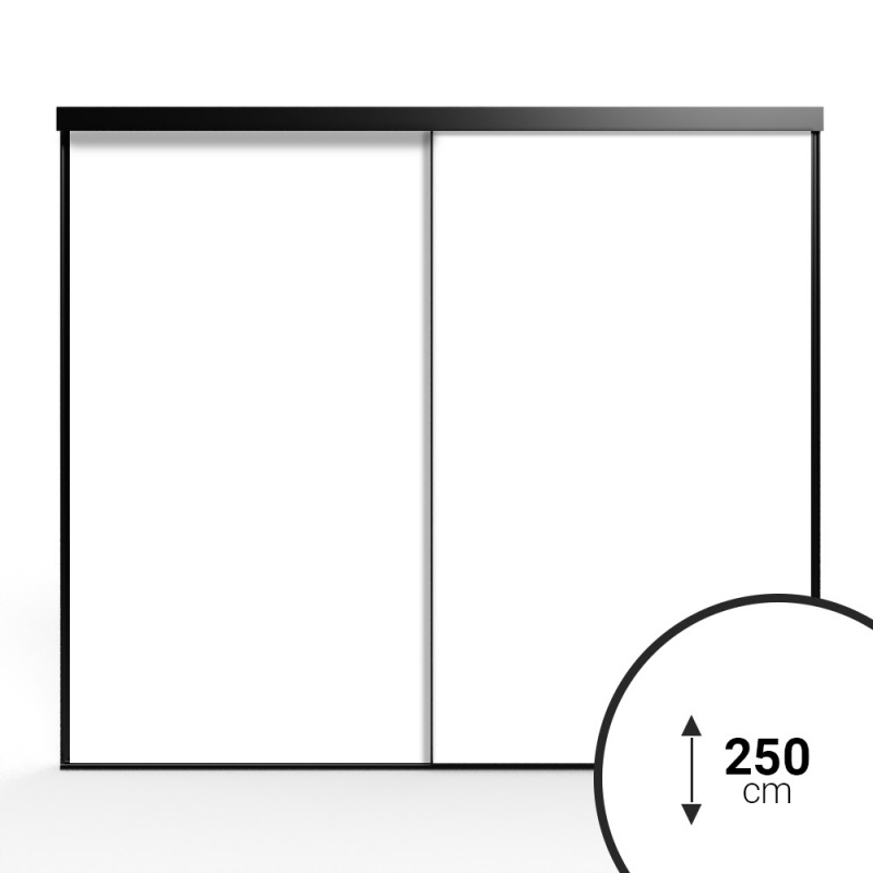 Portes de placard coulissantes, 2 portes, l.120 x H.120 cm, blanc