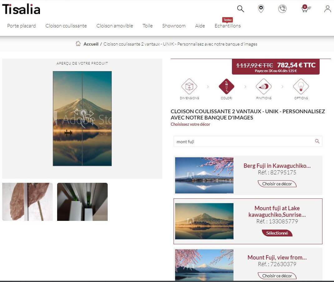 Configurateur Tisalia Etape 2