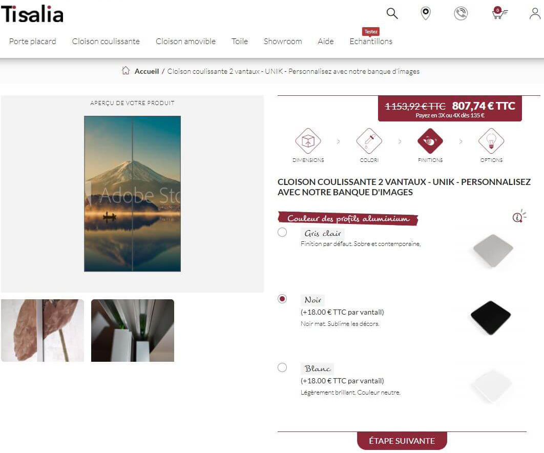 Configurateur Tisalia Etape 3