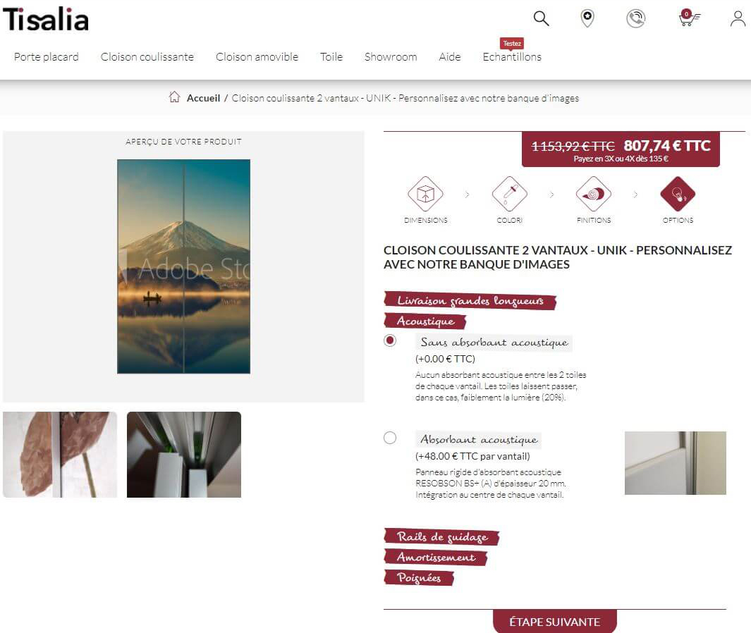 Configurateur Tisalia Etape 4
