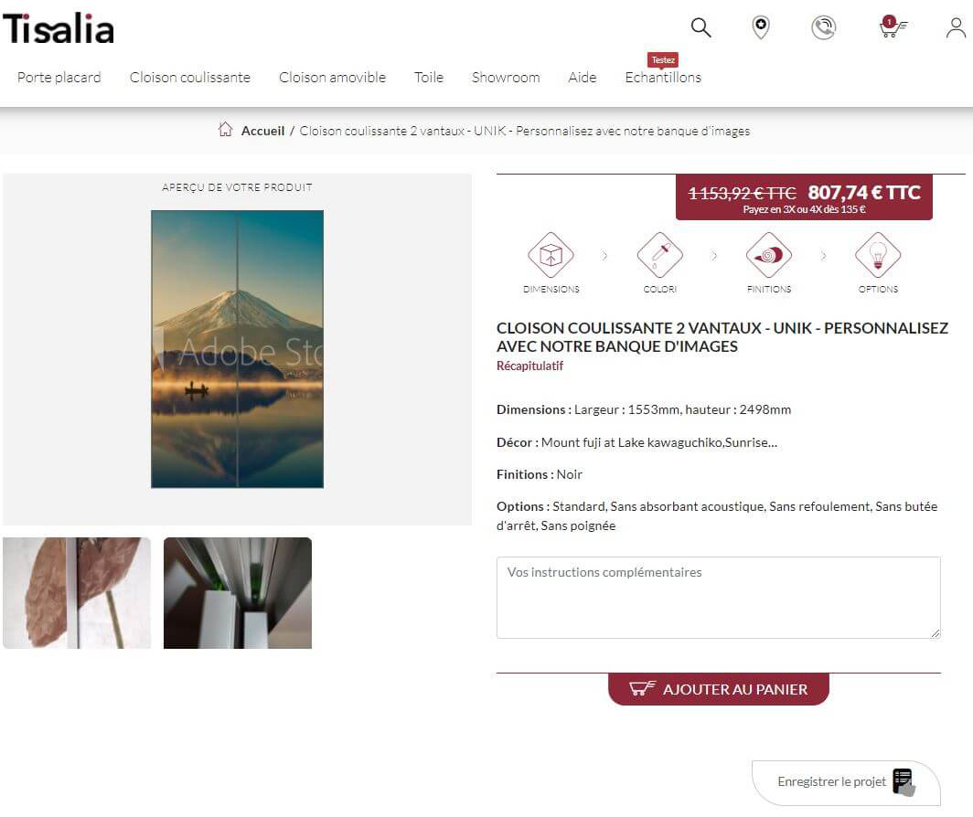 Configurateur Tisalia Etape 5