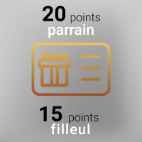 Parrainage: 2à points pour le parrain, 15 points pour le filleul