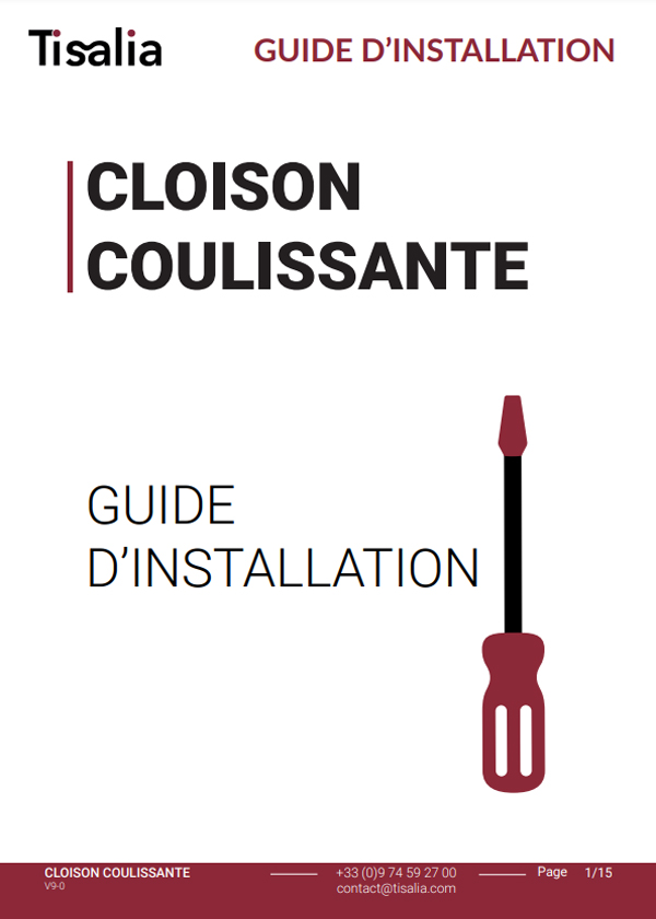 Guide de pose pour cloison coulissante de séparation de pièces