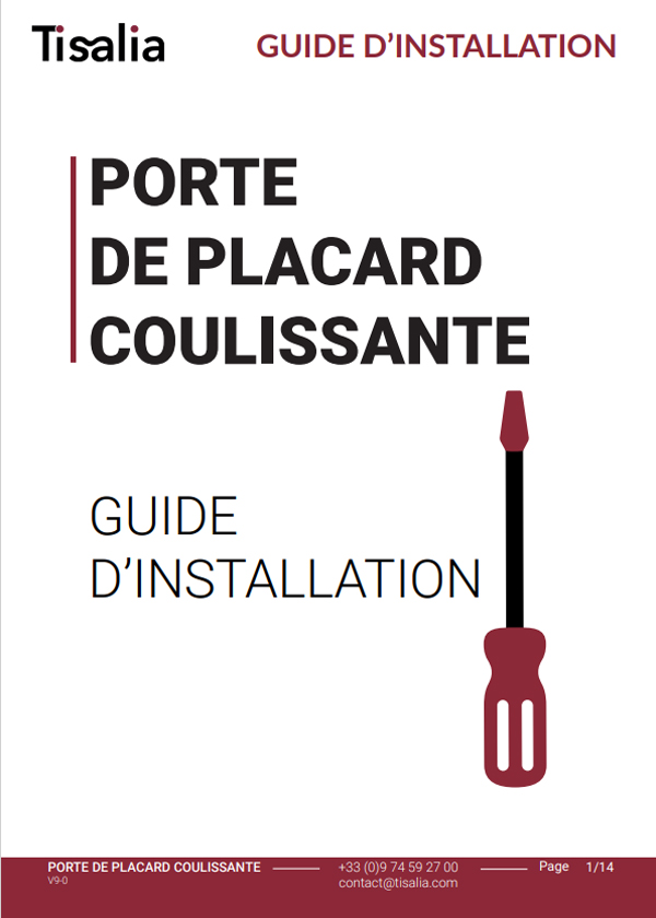 Guide installation pour porte de placard coulissante