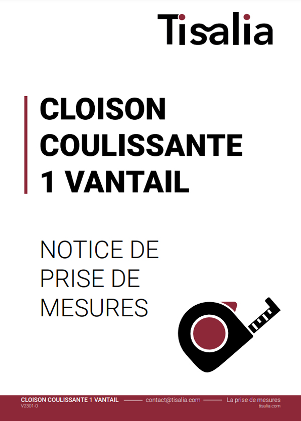 Guide de prise de mesures pour pour coulissante de séparation de pièces