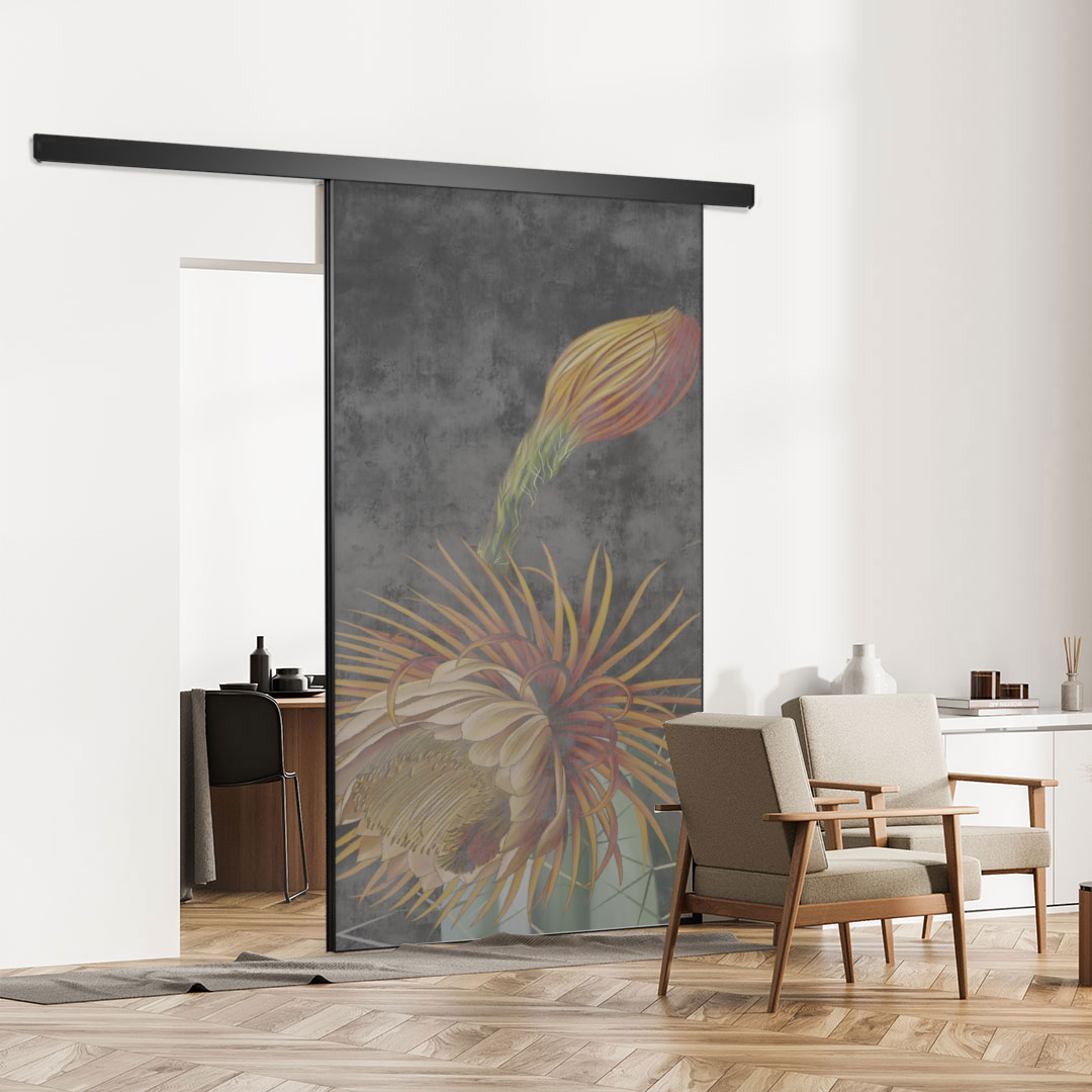 Porte coulissante en aluminium et toile tendue