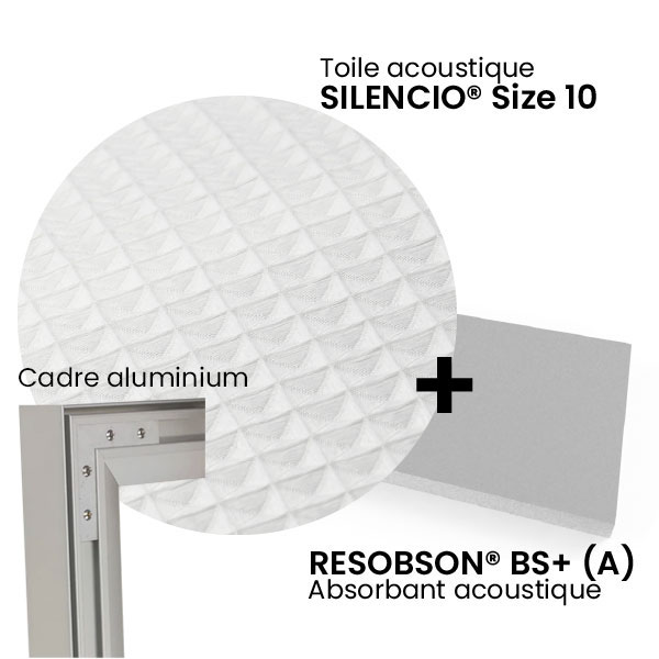 Toile acoustique tendue pour panneau ZONOCALM : PHOTO HORIZONTALE